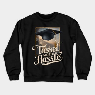 Graduation "Tassel Worth Hassle", Retro Design Crewneck Sweatshirt